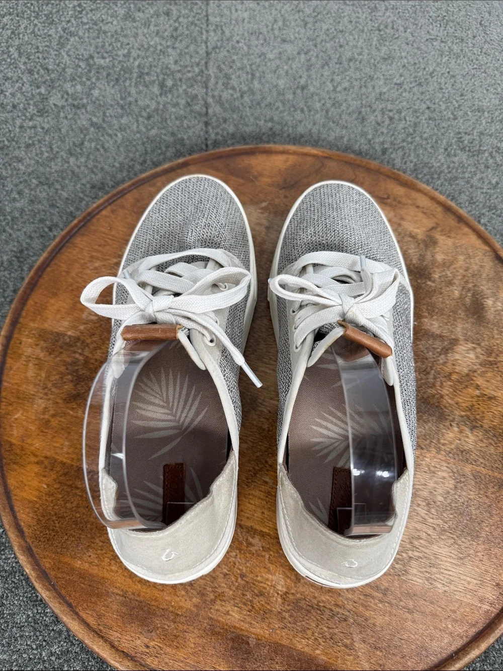 Olukai Shoes Wm 9 Pehuea Li Casual Low Canvas Sneakers Slip On Mule Beige Lace